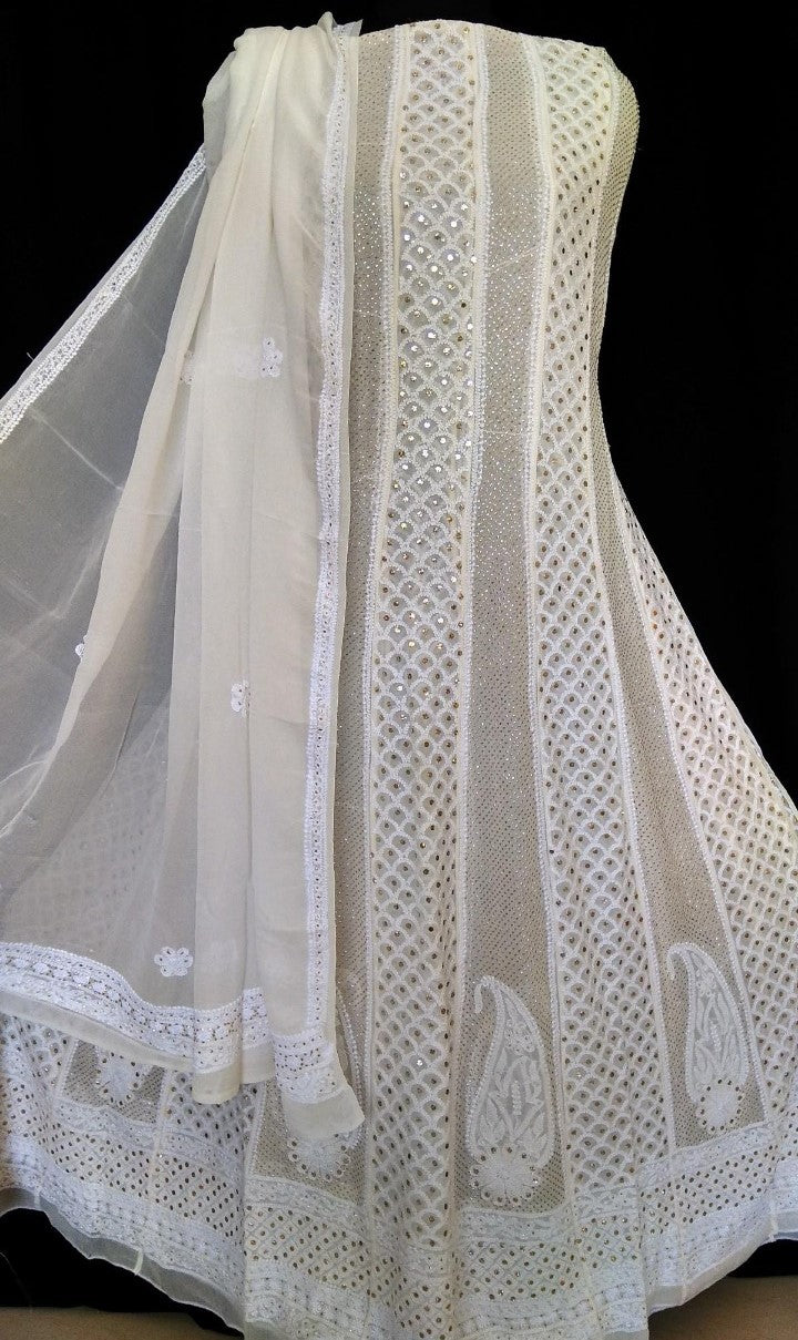 Off-White Lucknowi Kurti