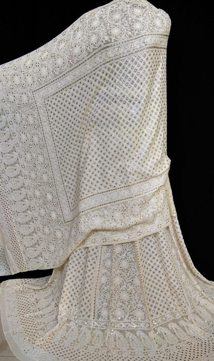 Off-White Lucknowi Kurti