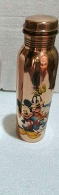 Golden Copper Bottle with Mickey Mouse Characters Print