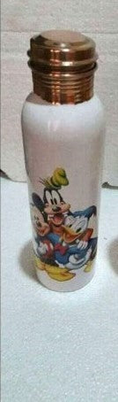 White Copper Bottle with Mickey Mouse Characters Print